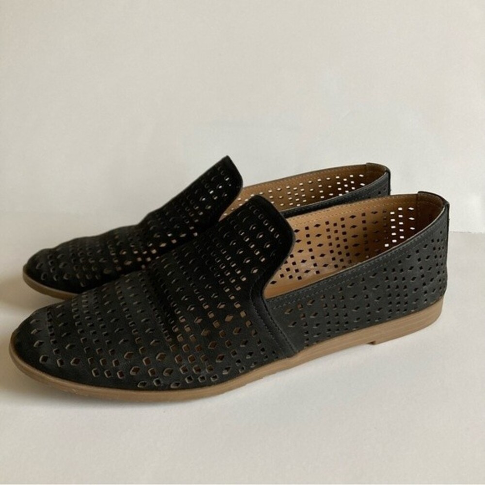 Franco Sarto Faryn Black Suede Perforated Loafer 6